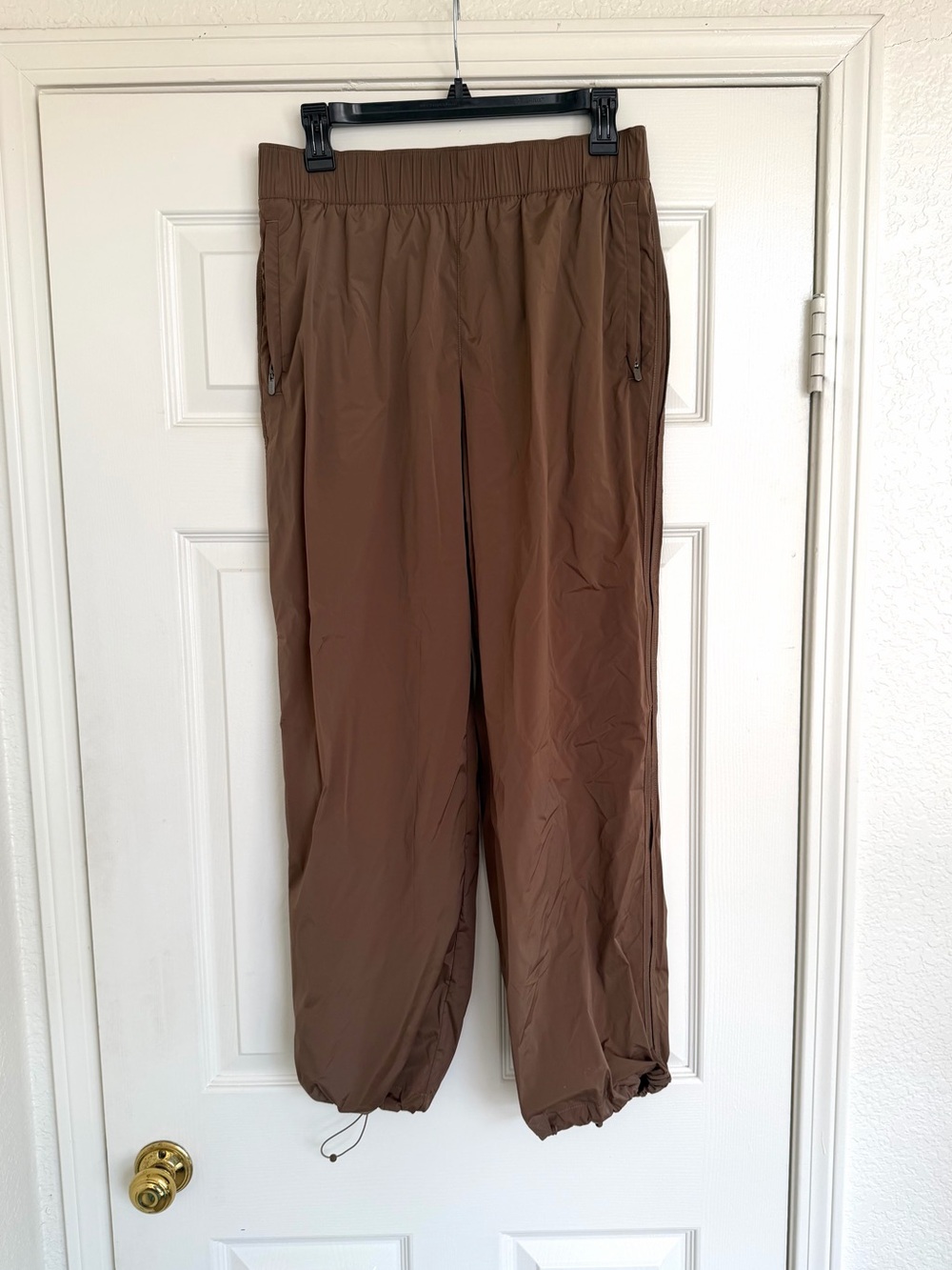 Athleta Pantalon Rise Pants Brown Adjustable Cuff S Water Proof Travel